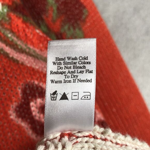 COLDWATER CREEK Embroidered Full Zip Sweater Sz M Orange Printed Floral Cotton - Picture 6 of 13